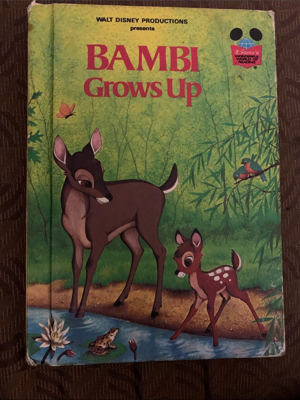 Walt Disney Bambi Grows Up Vintage Children's Book - Green Cover
